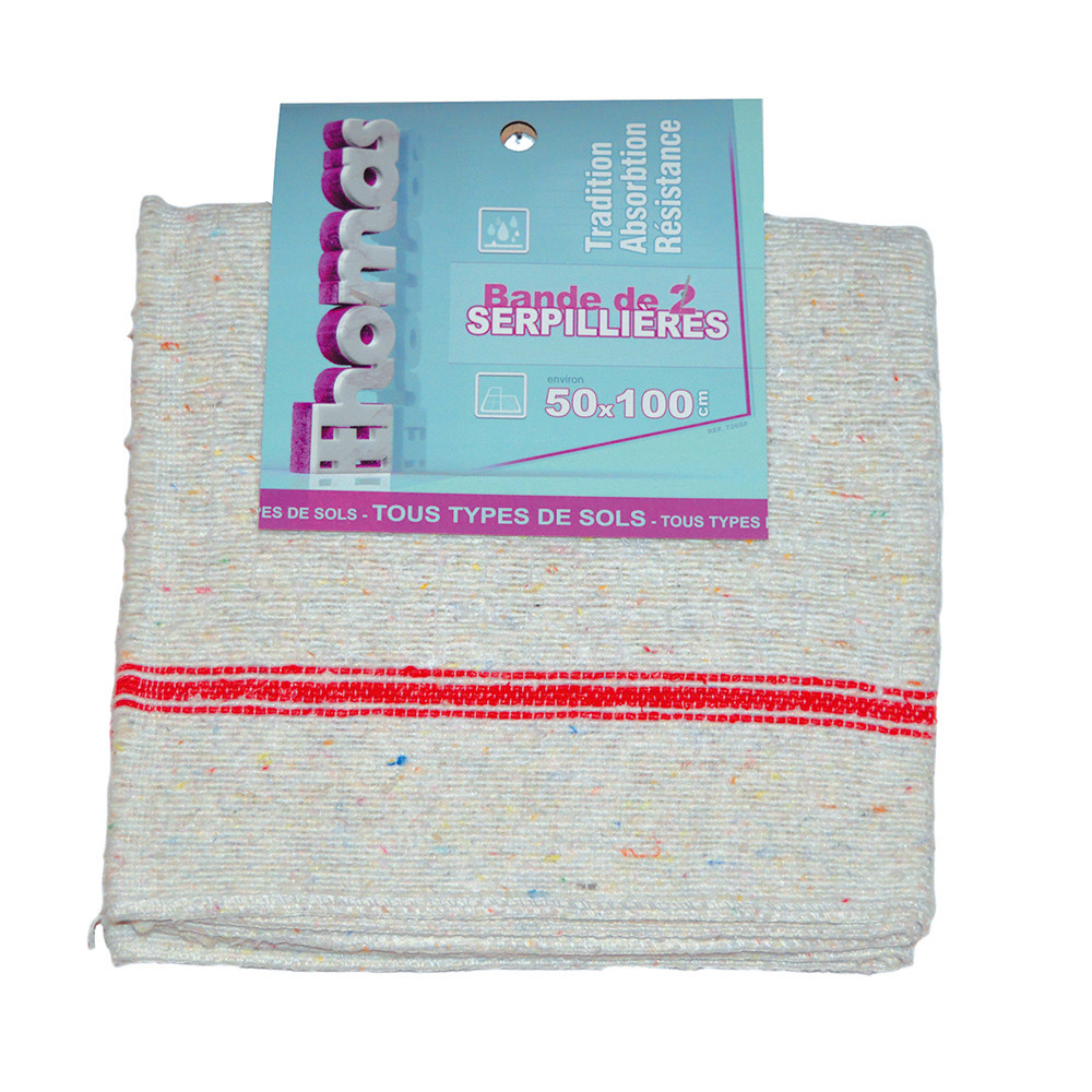 Lot de 15 serpillières Tradition avec cavalier Gencod 50 x 100 cm