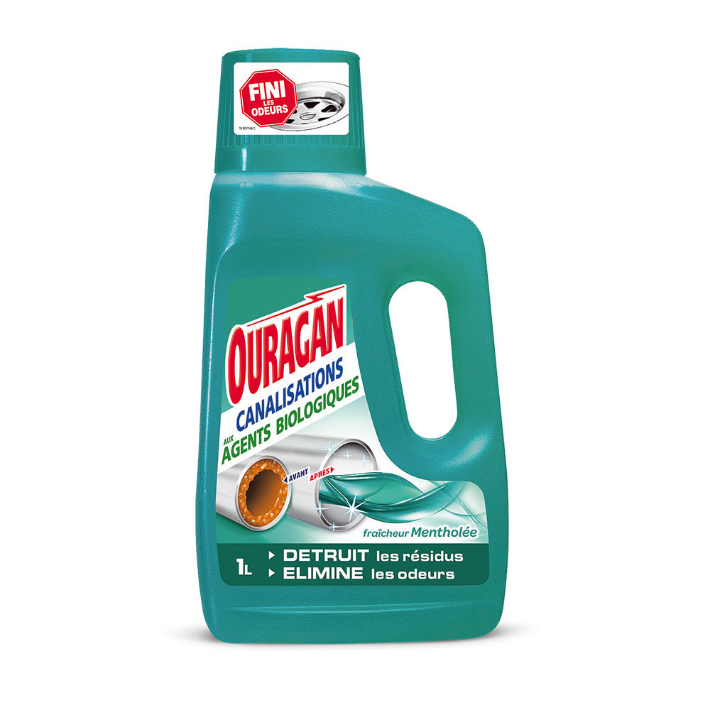 Entretien des canalisations aux agents biologiques Ouragan menthe 1 L