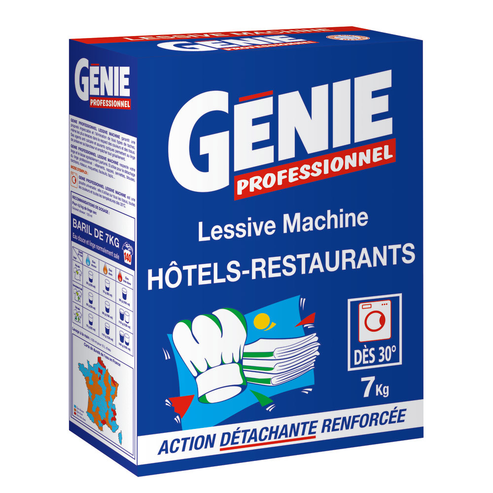 Lessive en poudre Génie Professionnel hôtels-restaurants 140 lavages