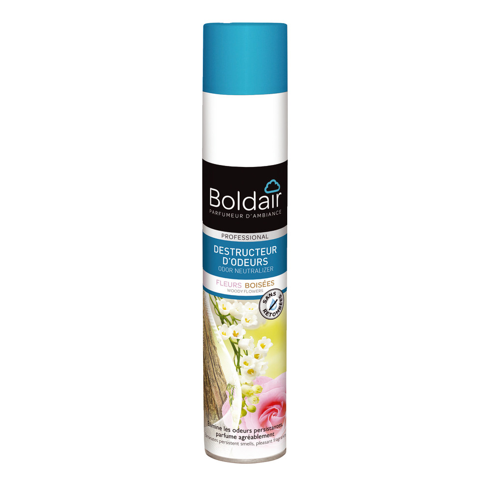 Destructeur d'odeurs parfumant Boldair fleurs boisées 500 ml