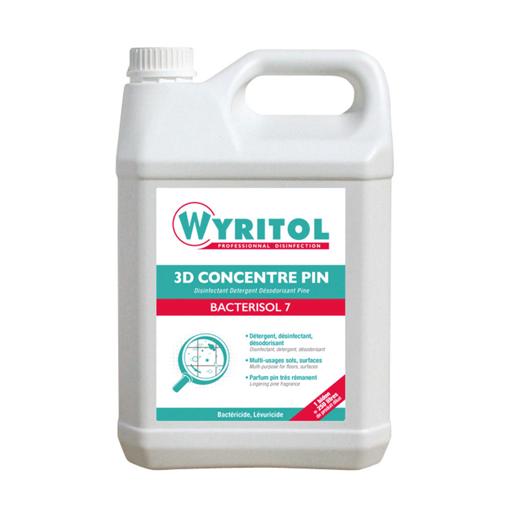 Désinfectant multi-usages HACCP Wyritol 3D Bactérisol 7 pin 5 L