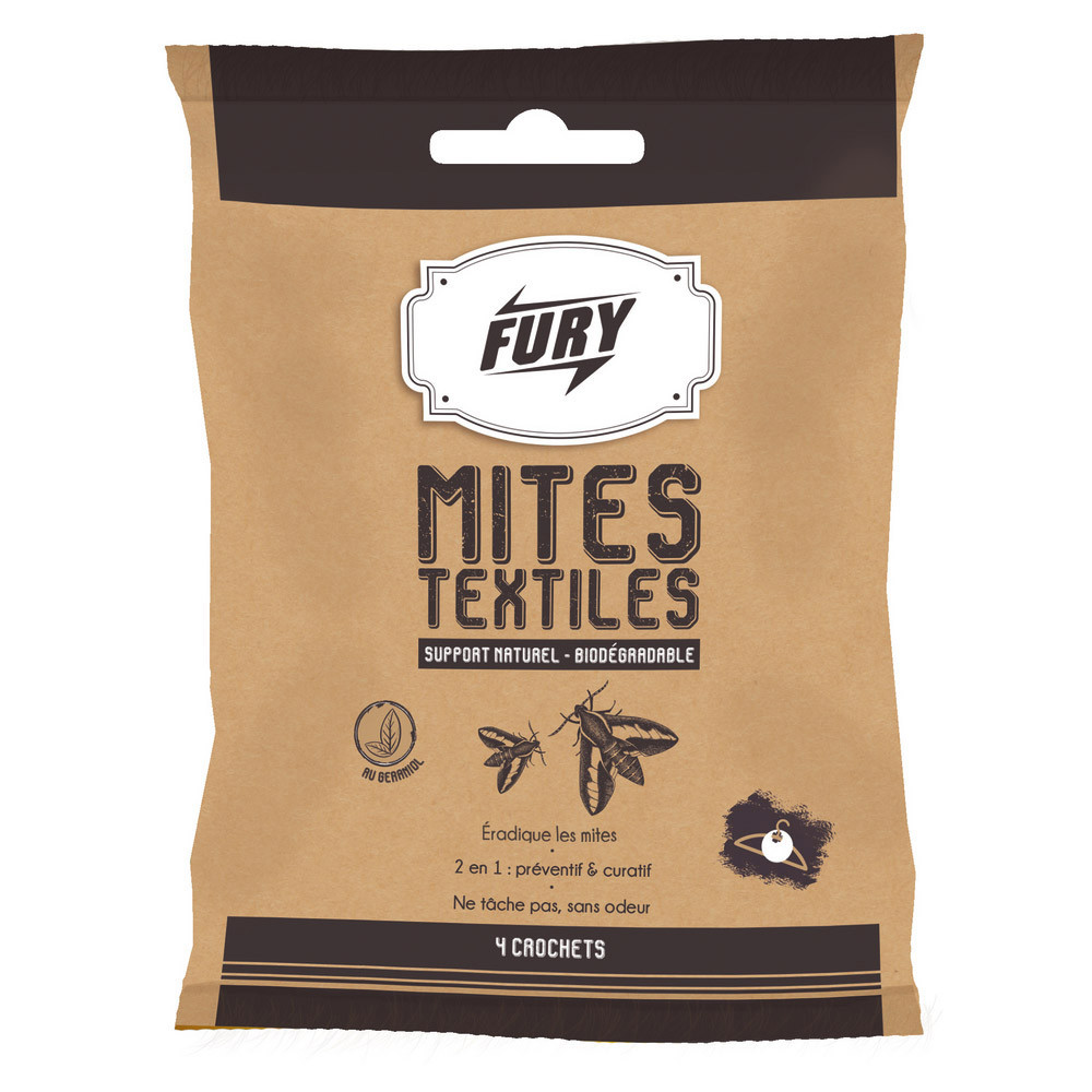 Crochets anti-mites textiles Fury, lot de 4