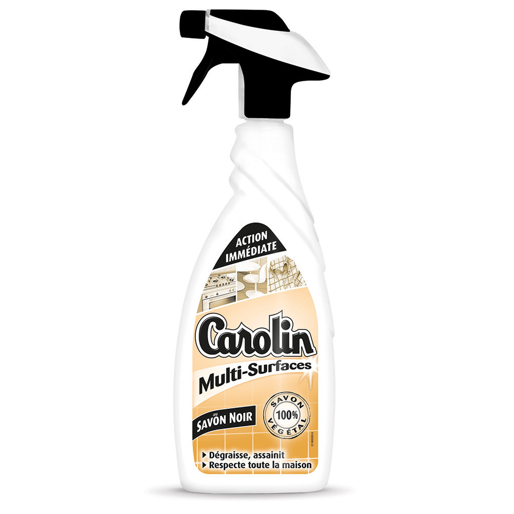 Nettoyant dégraissant multi-surfaces au savon noir Carolin 650 ml
