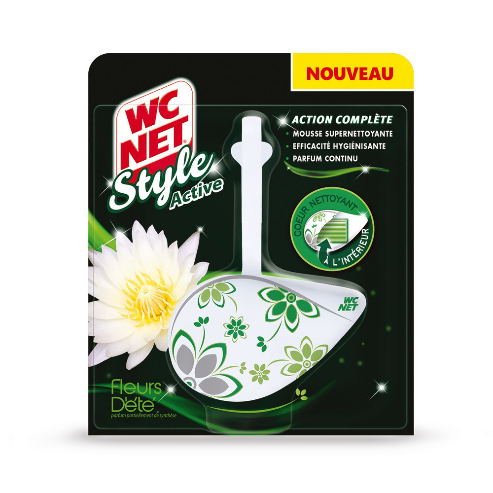 Bloc WC action complète WC Net Style Active fleurs d'été
