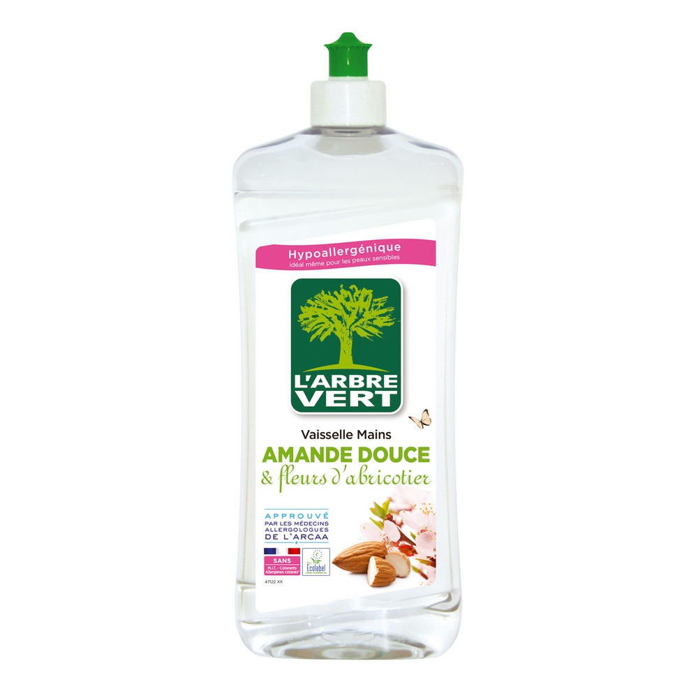 Liquide vaisselle écologique 2 en 1 L'Arbre Vert amande douce 750 ml