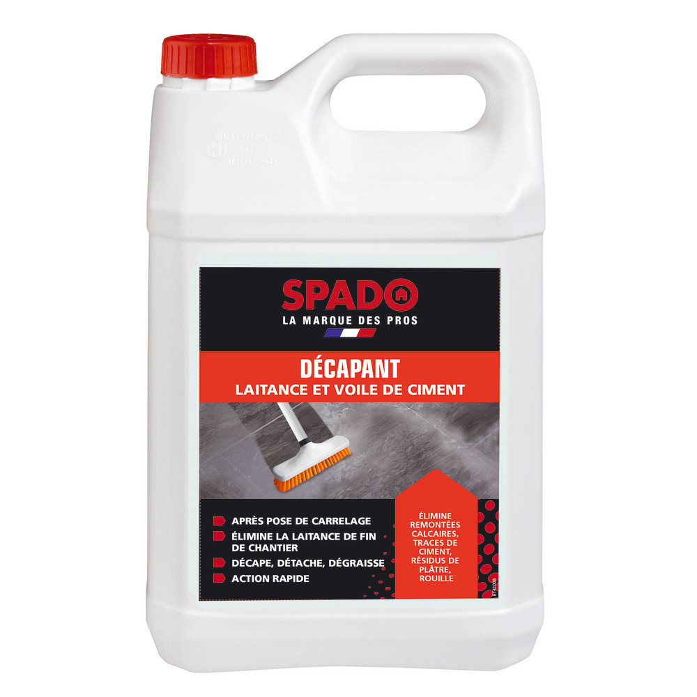 Décapant laitance et voile de ciment pour sols Spado Pro 5 L