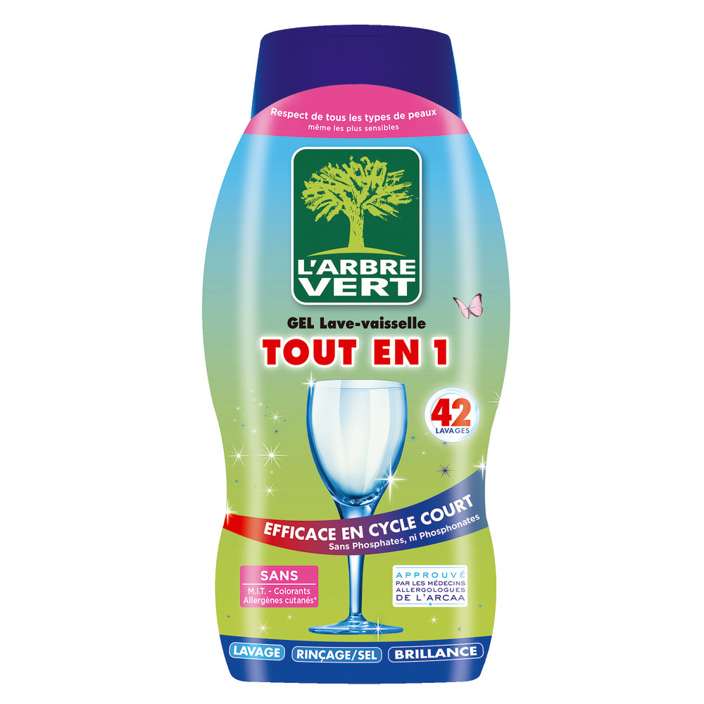 Gel lave-vaisselle cycle court écologique L'Arbre Vert 720 ml