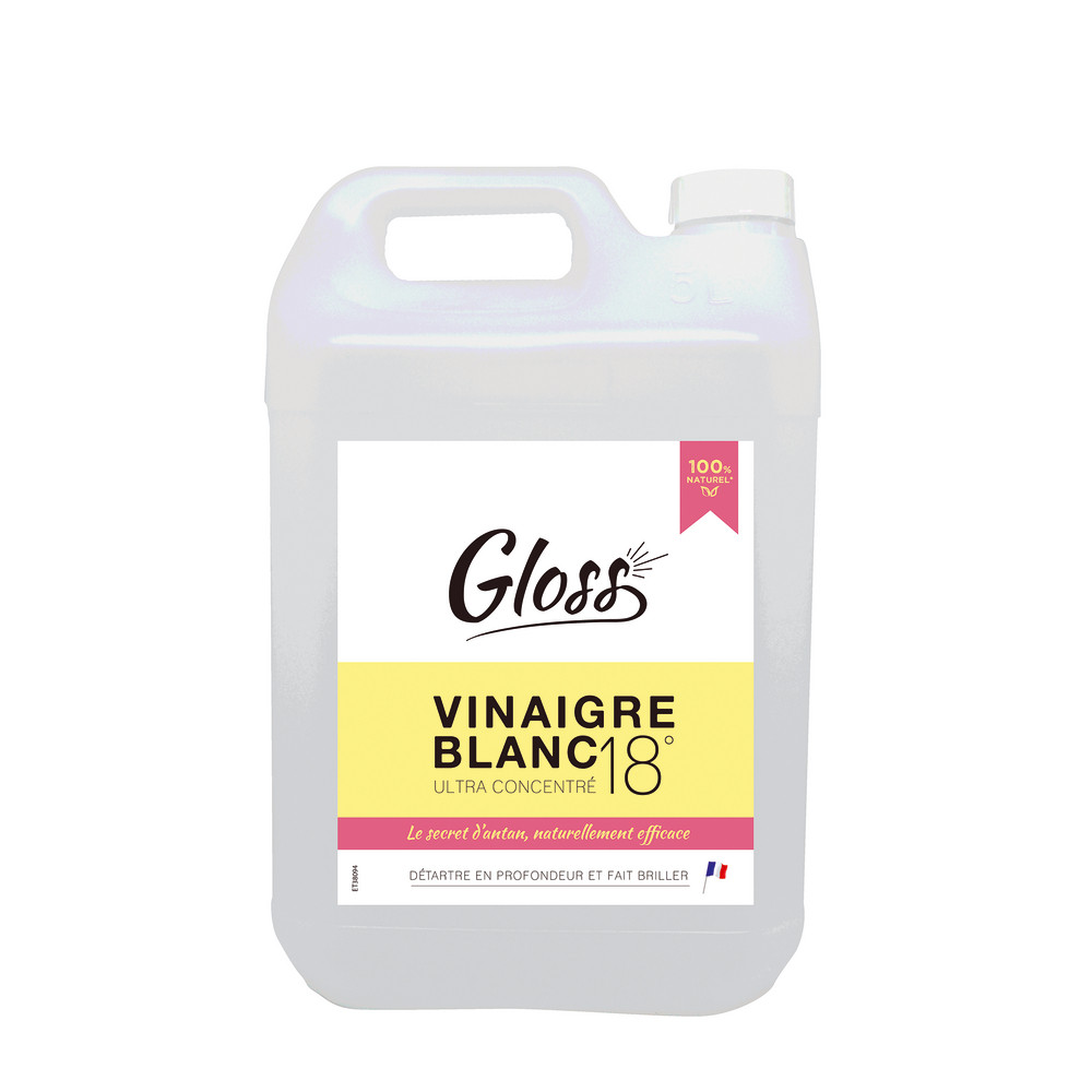 Vinaigre blanc 18° concentré HACCP Gloss 5 L