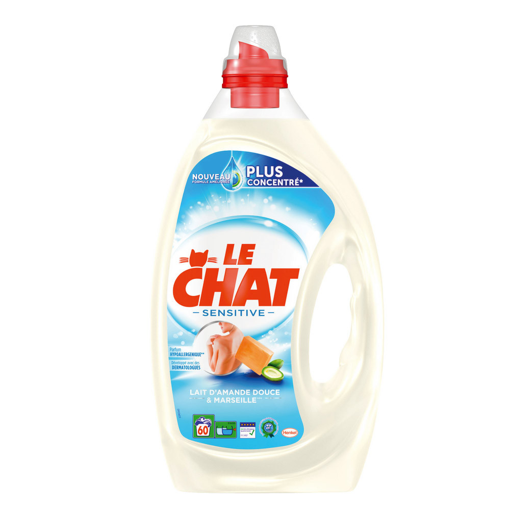 Lessive liquide concentrée Le Chat Sensitive 60 lavages