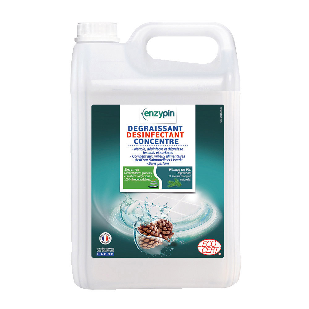 Dégraissant cuisine désinfectant écologique HACCP Enzypin 5 L