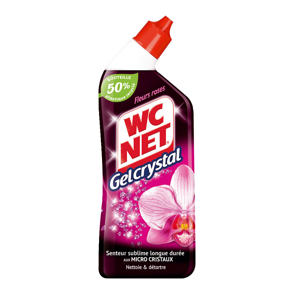 Nettoyant WC détartrant désodorisant WC Net Gelcrystal fleurs roses 750 ml