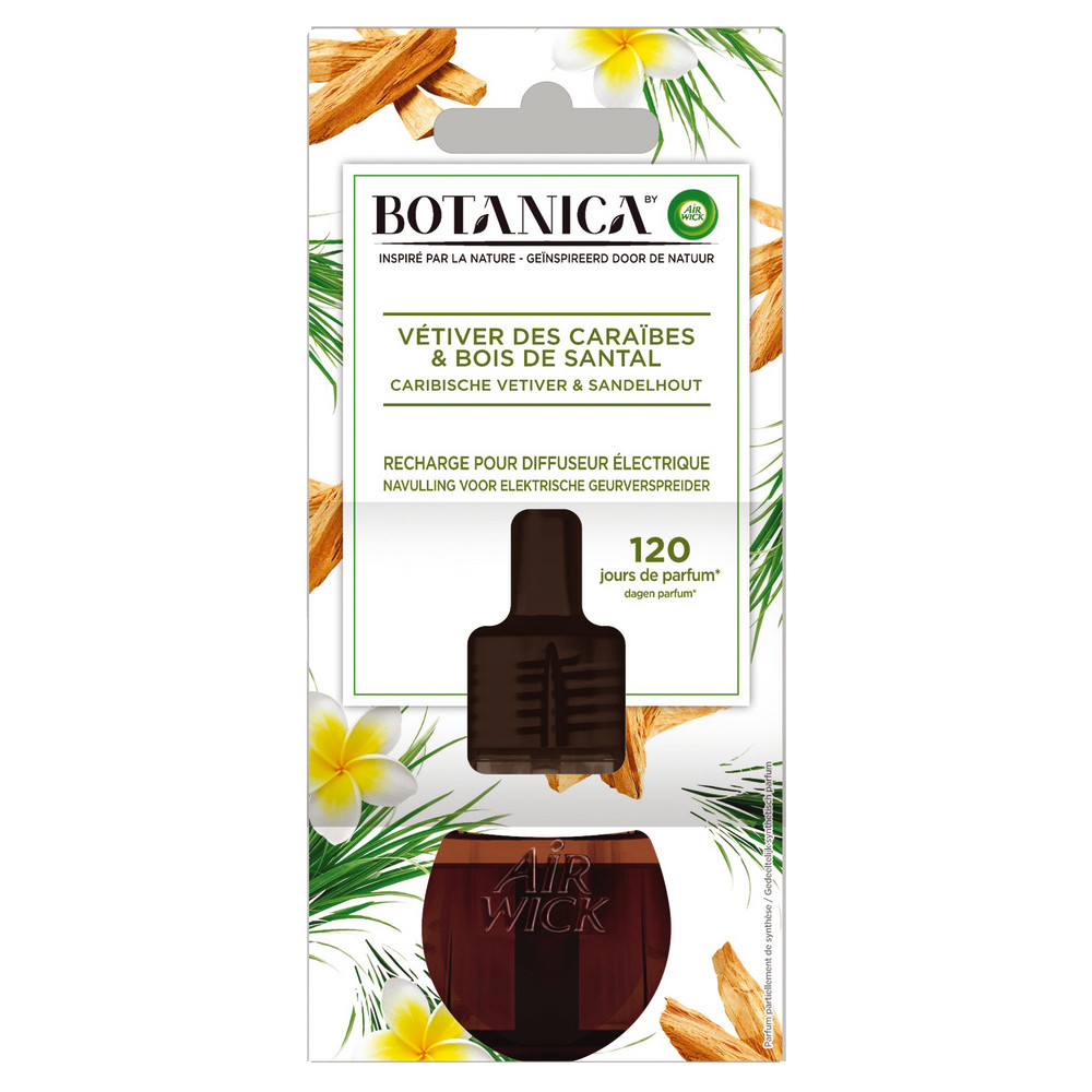 Recharge pour diffuseur de parfum Botanica vétiver bois santal 19 ml