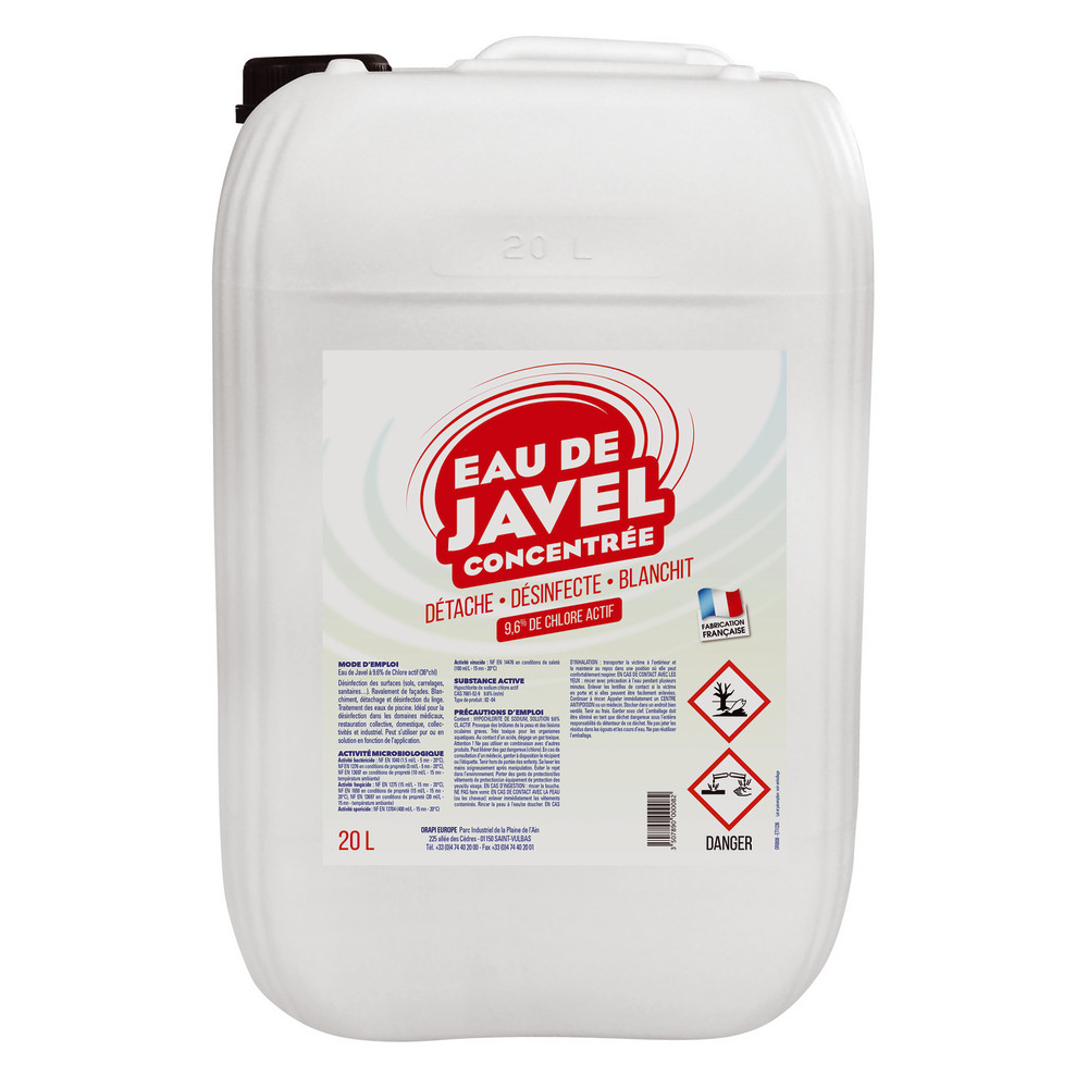 Eau de javel concentrée économique 20 L