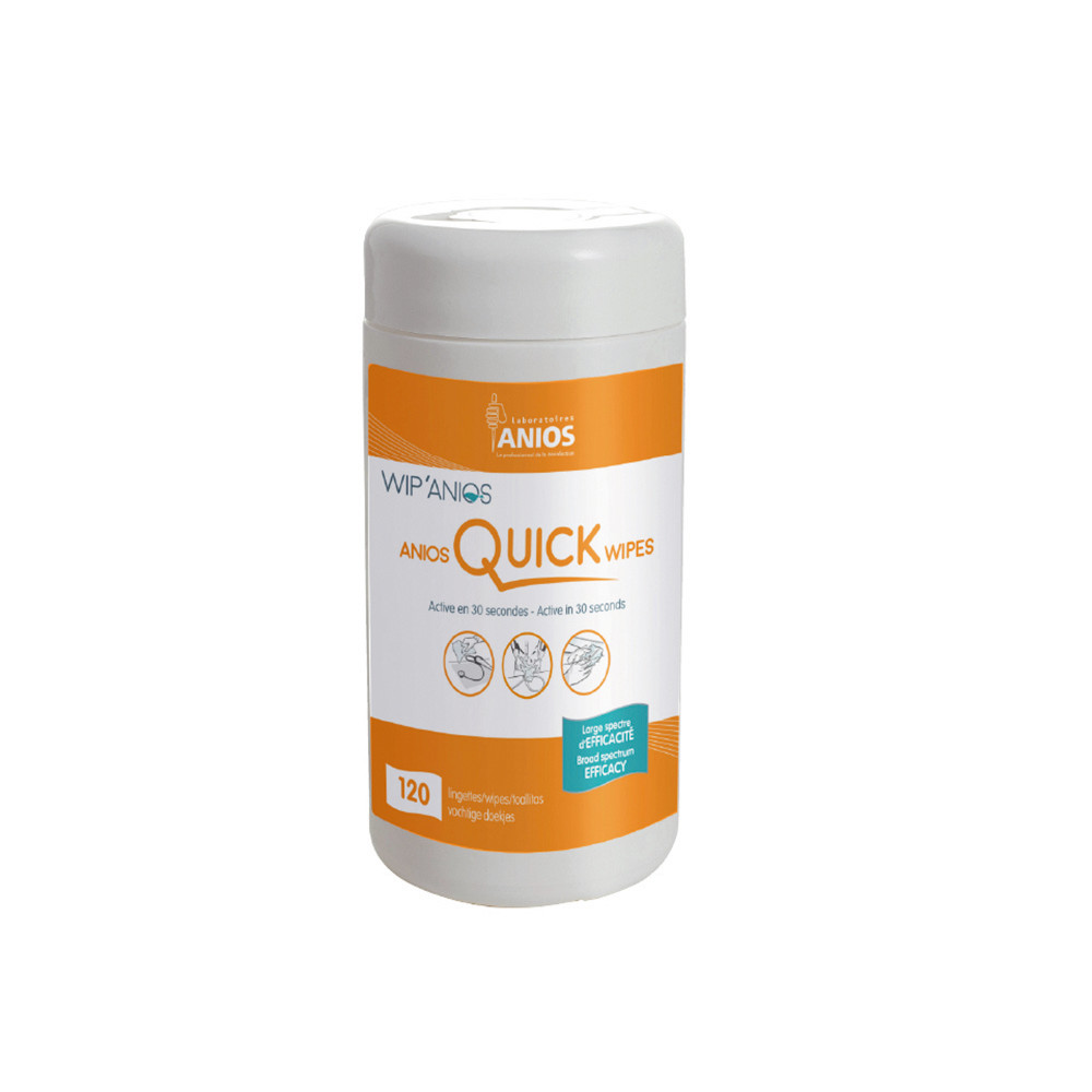 Lingettes désinfectantes nettoyantes Anios Quick Wipes, boîte de 120