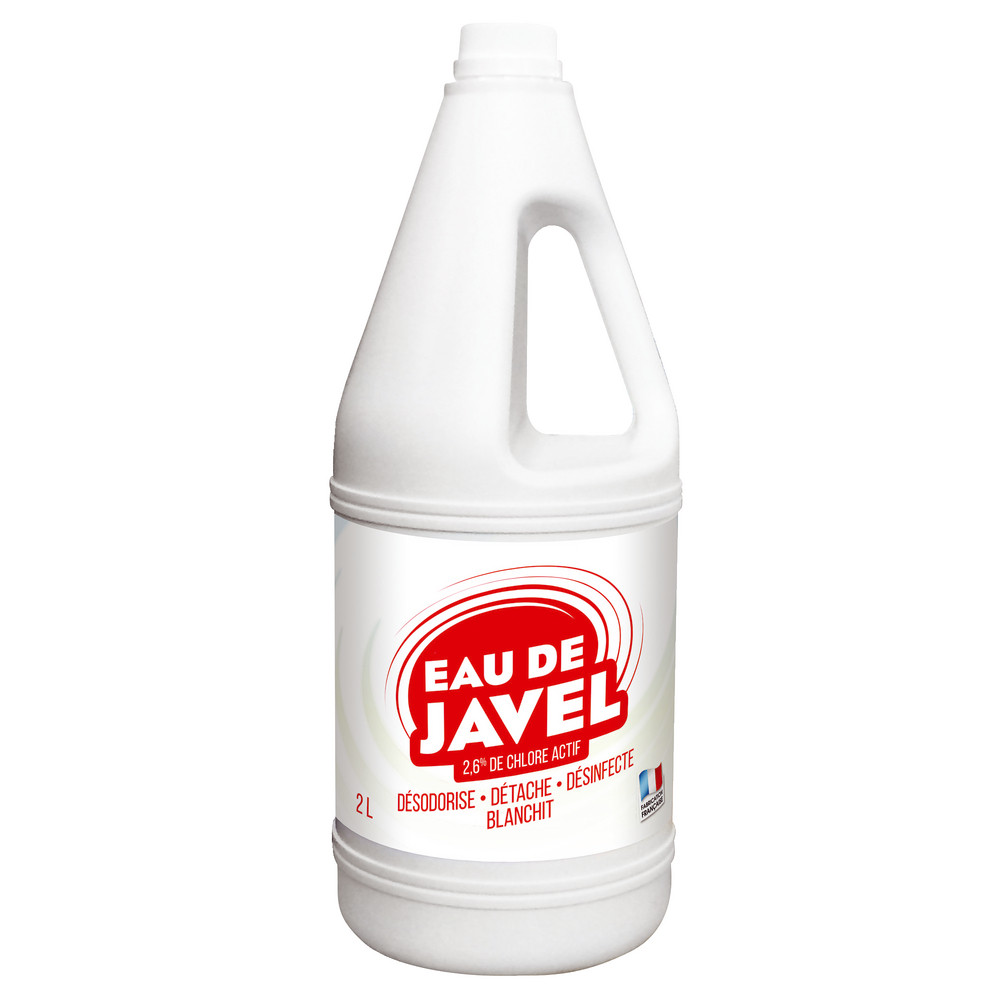 Eau de javel 1er prix prête à l'emploi chlore actif 2,6% 2 L, lot de 6
