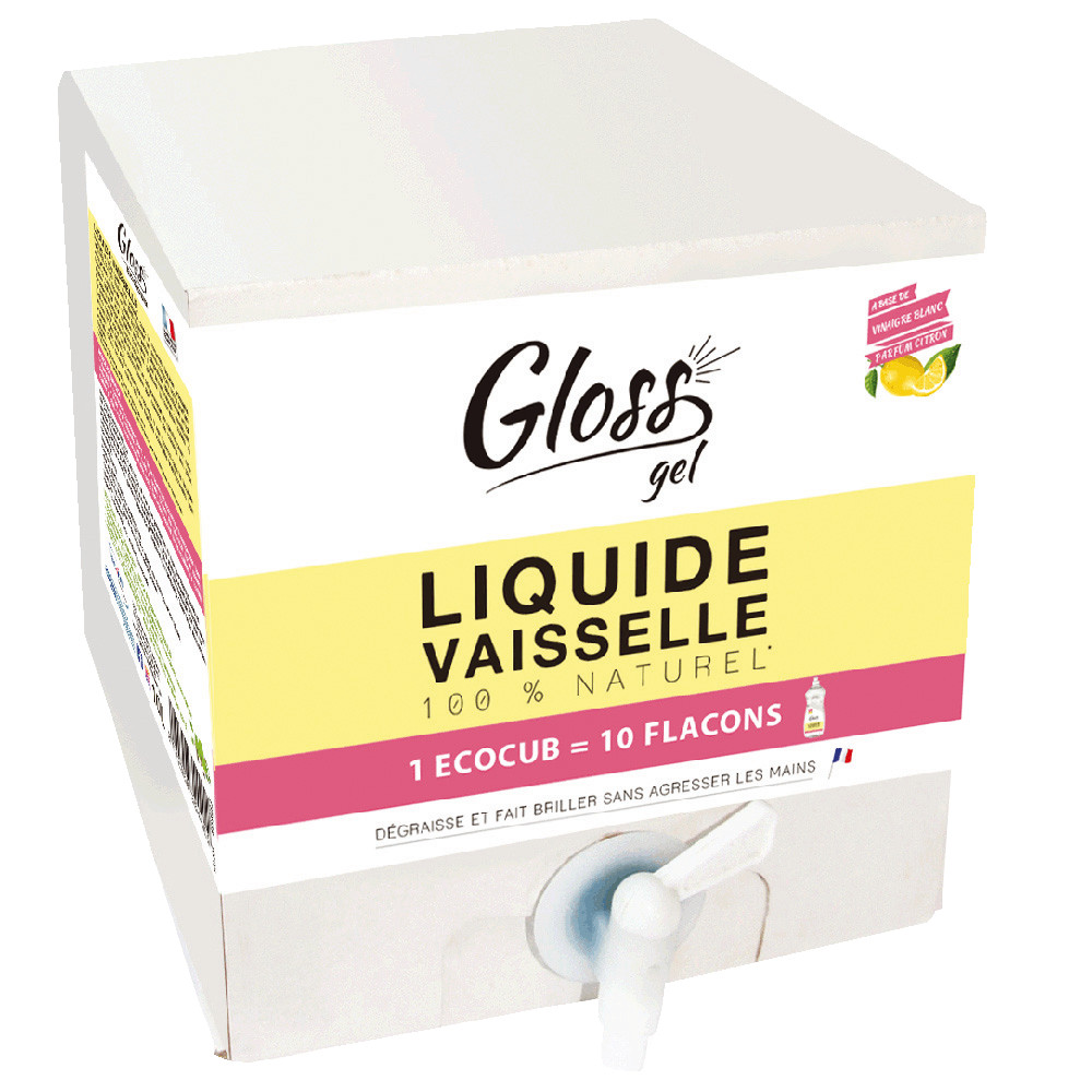 Liquide vaisselle dégraissant Gloss Ecocub citron 10 L