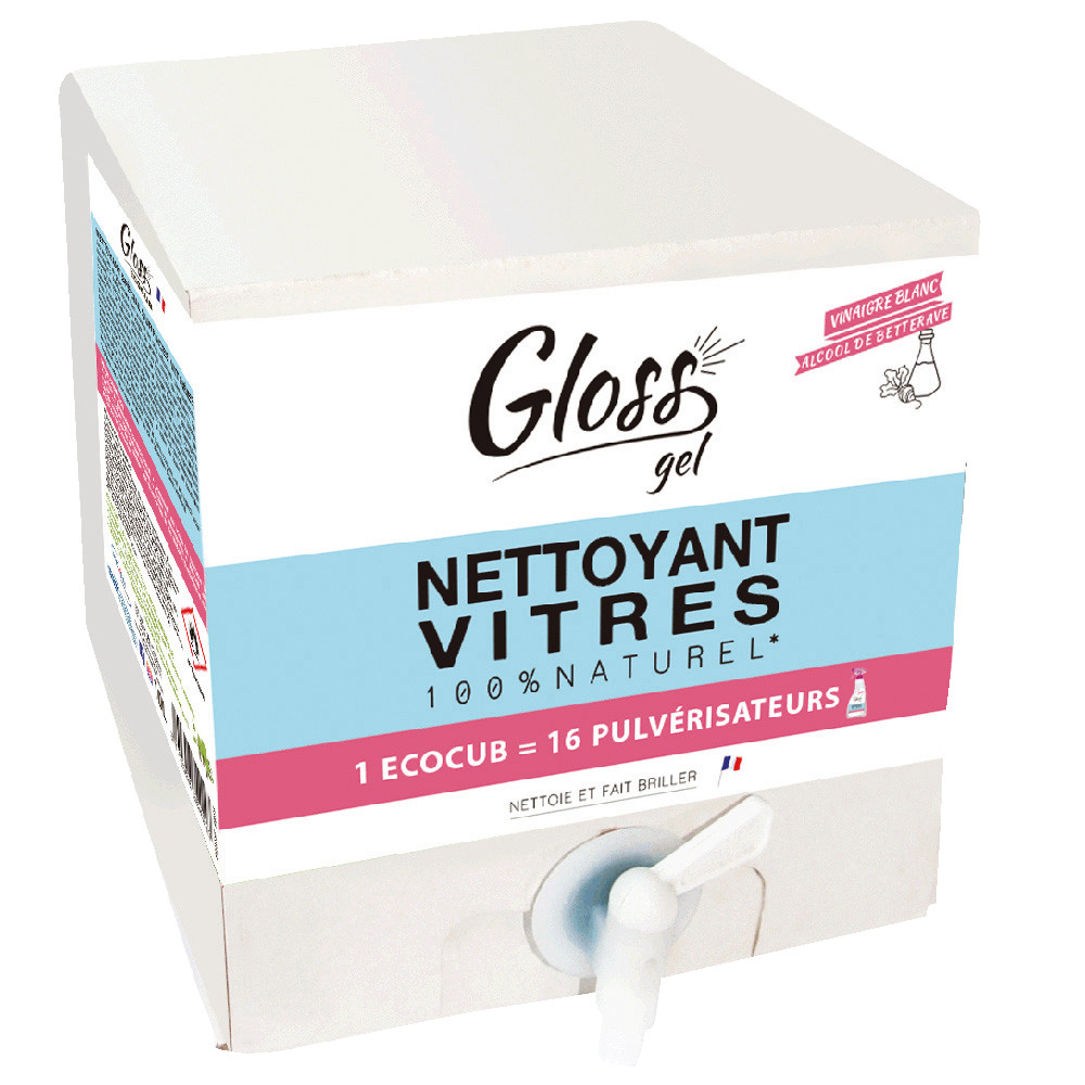 Nettoyant vitres naturel au vinaigre blanc Gloss gel Ecocub 10 L