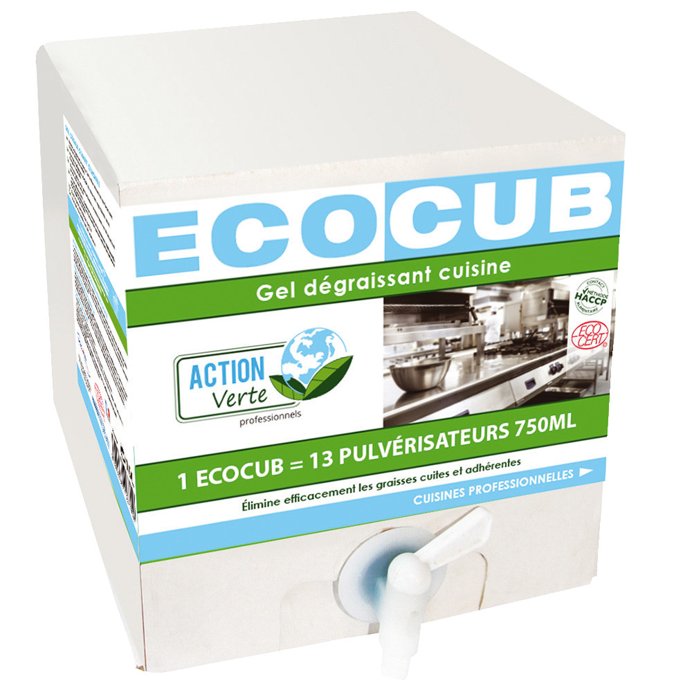Dégraissant cuisine écologique HACCP en gel Action Verte Ecocub 10 L