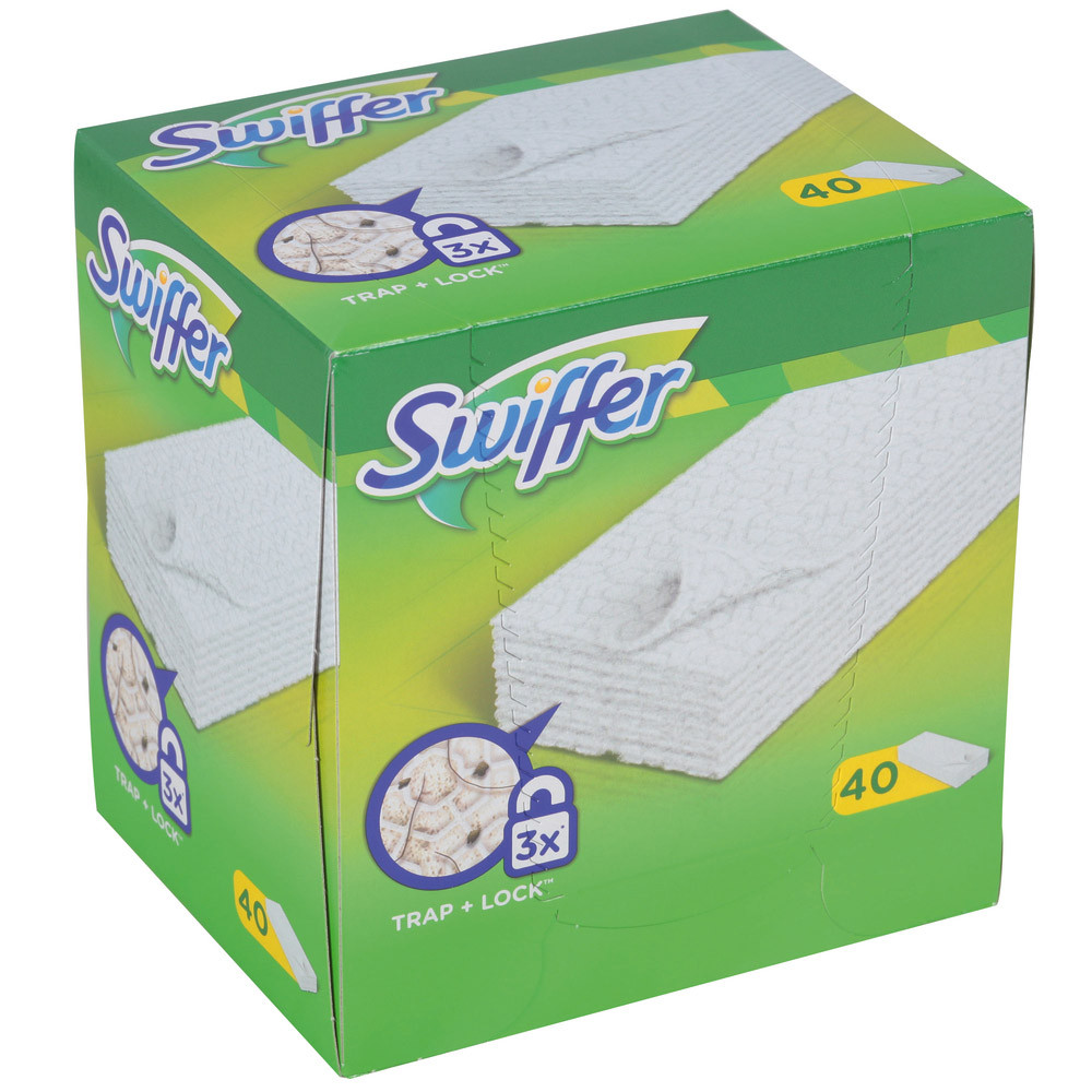 Lingettes sèches pour balai Swiffer, boîte de 40