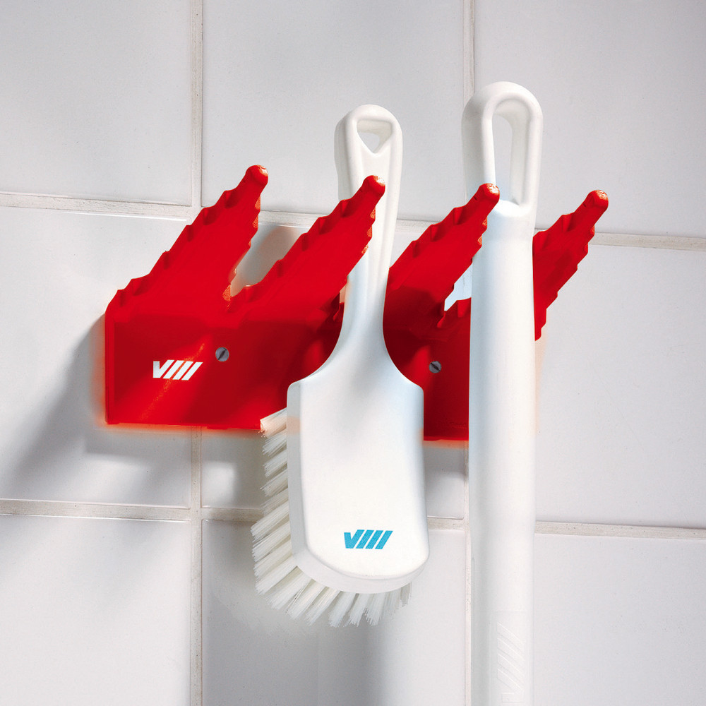 Support mural pour balai Vikan rouge
