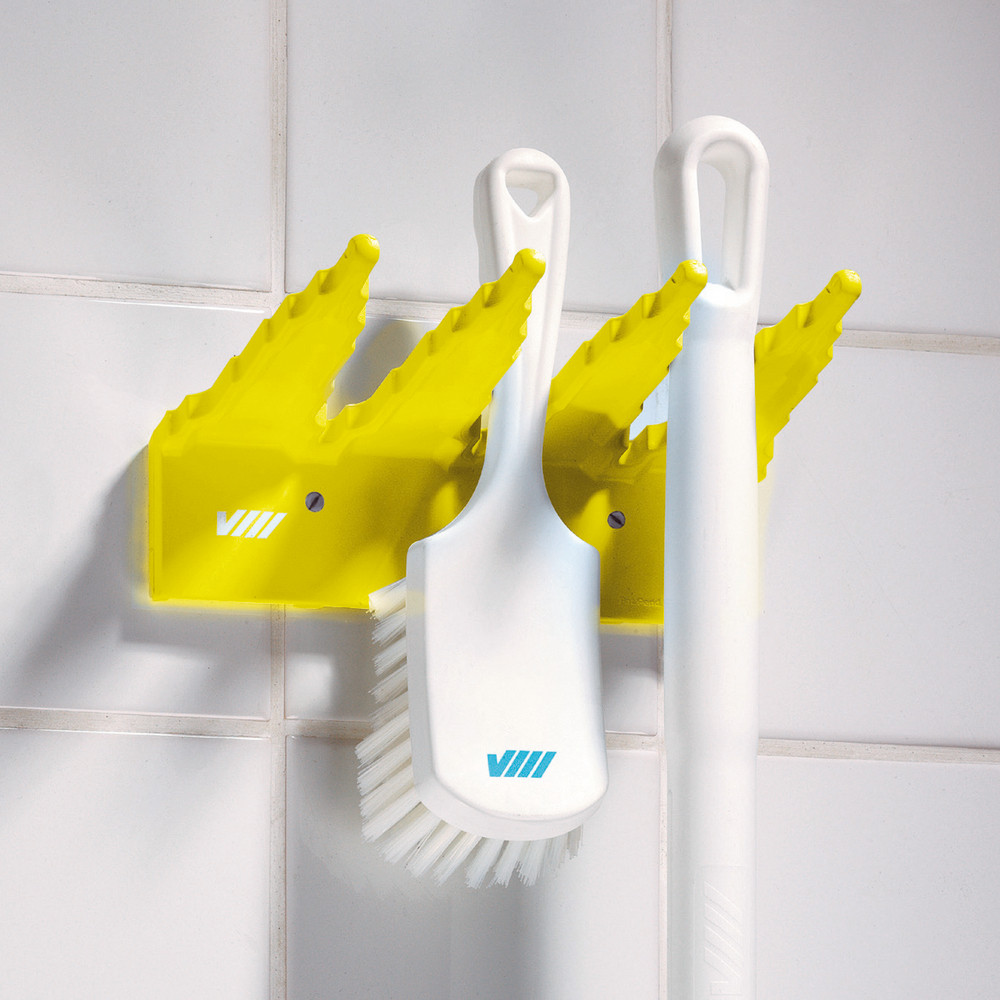 Support mural pour balai Vikan jaune
