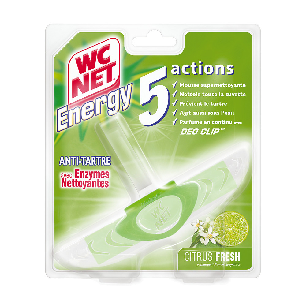 Bloc WC anti-tartre formule 5 actions WC Net Energy Citrus Fresh