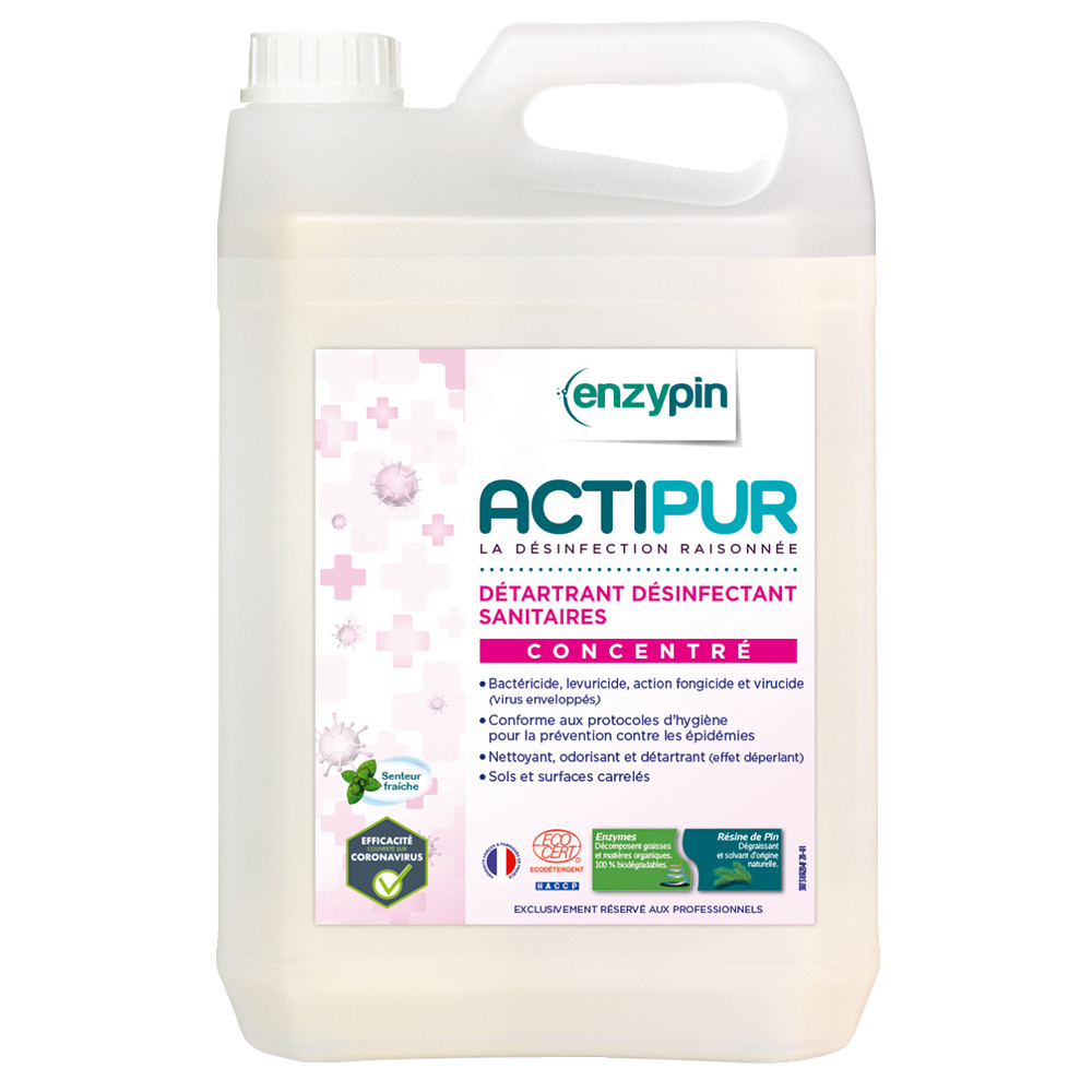 Nettoyant désinfectant sanitaires concentré Enzypin Actipur 5 L