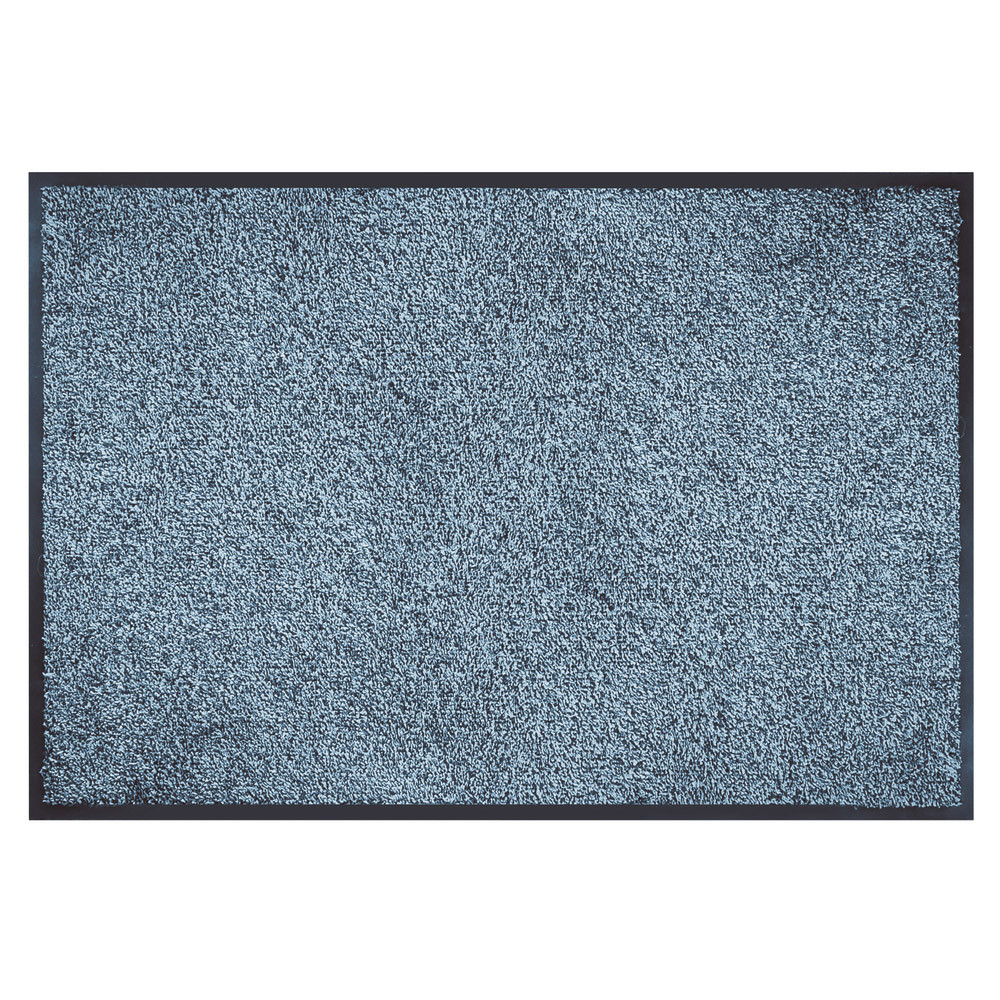 Tapis d'entrée absorbant microfibre bleu chiné 0,60 x 0,90 m