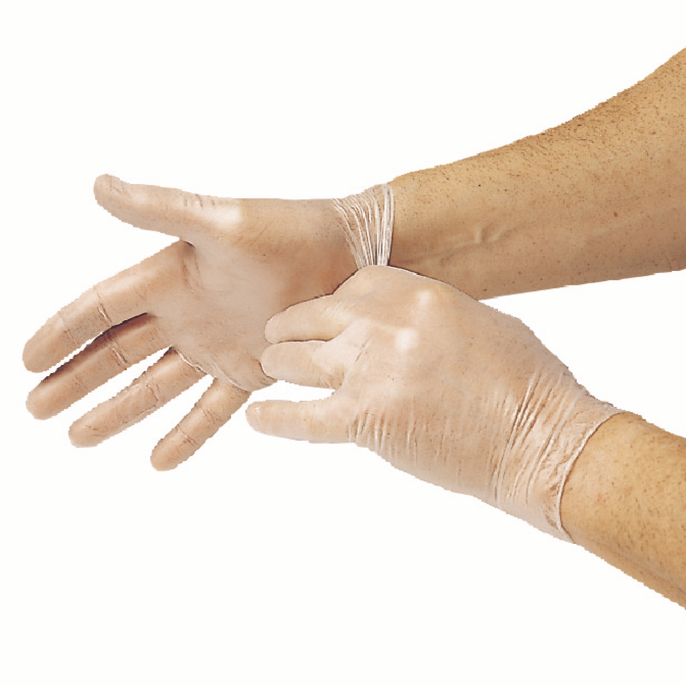 Gants vinyle non poudrés taille M, boite de 100