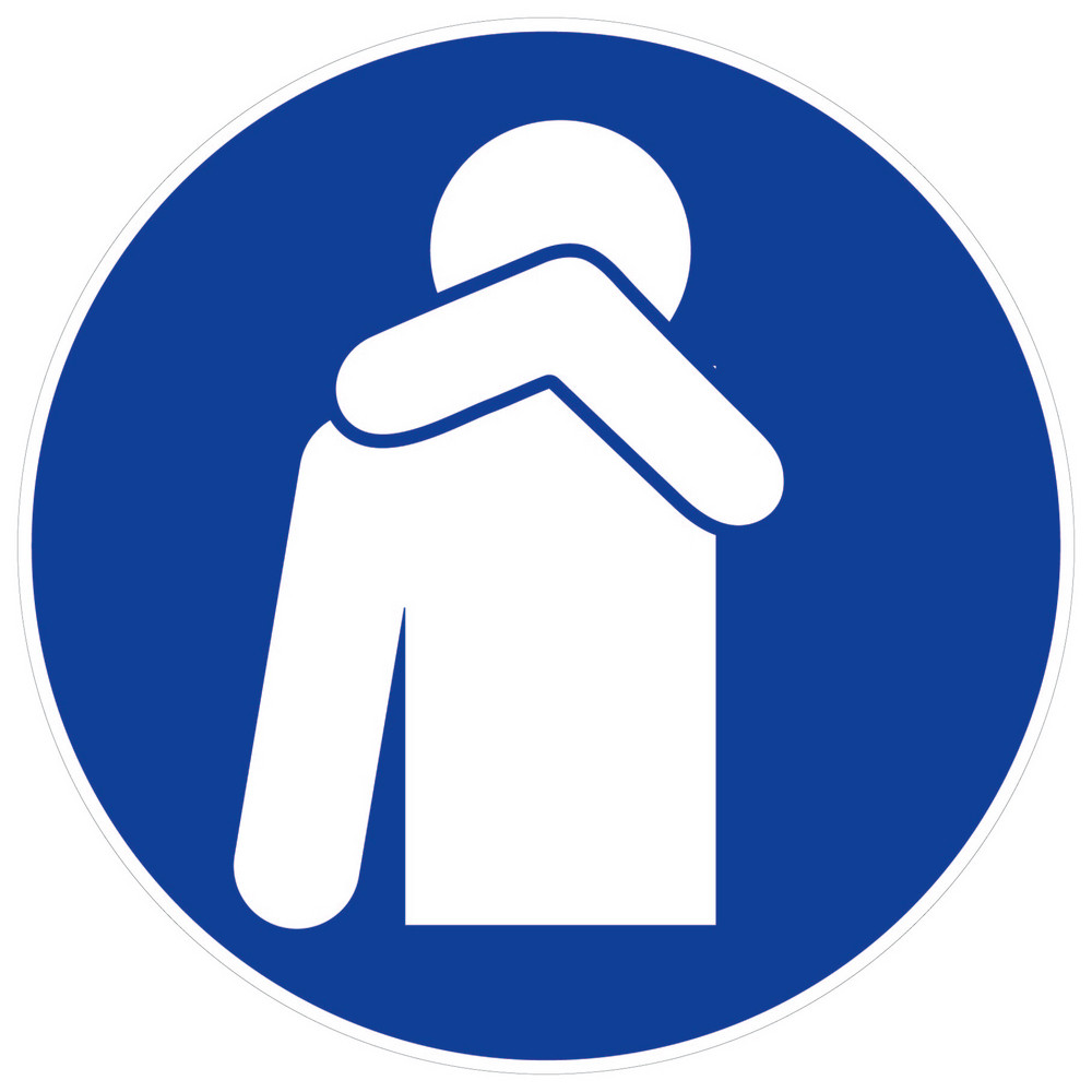 Panneau de signalisation tousser dans son coude diamètre 30 cm