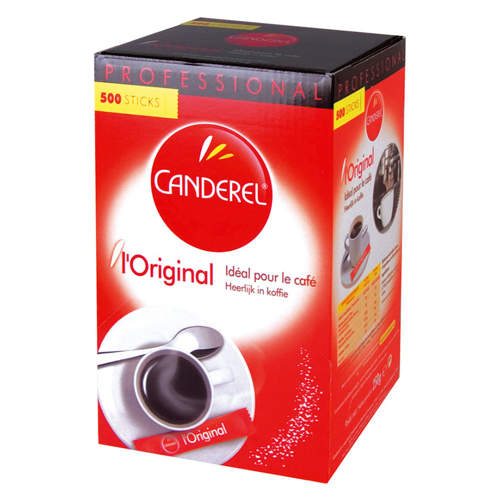 Edulcorant en poudre Canderel, boîte distributrice de 500 sticks