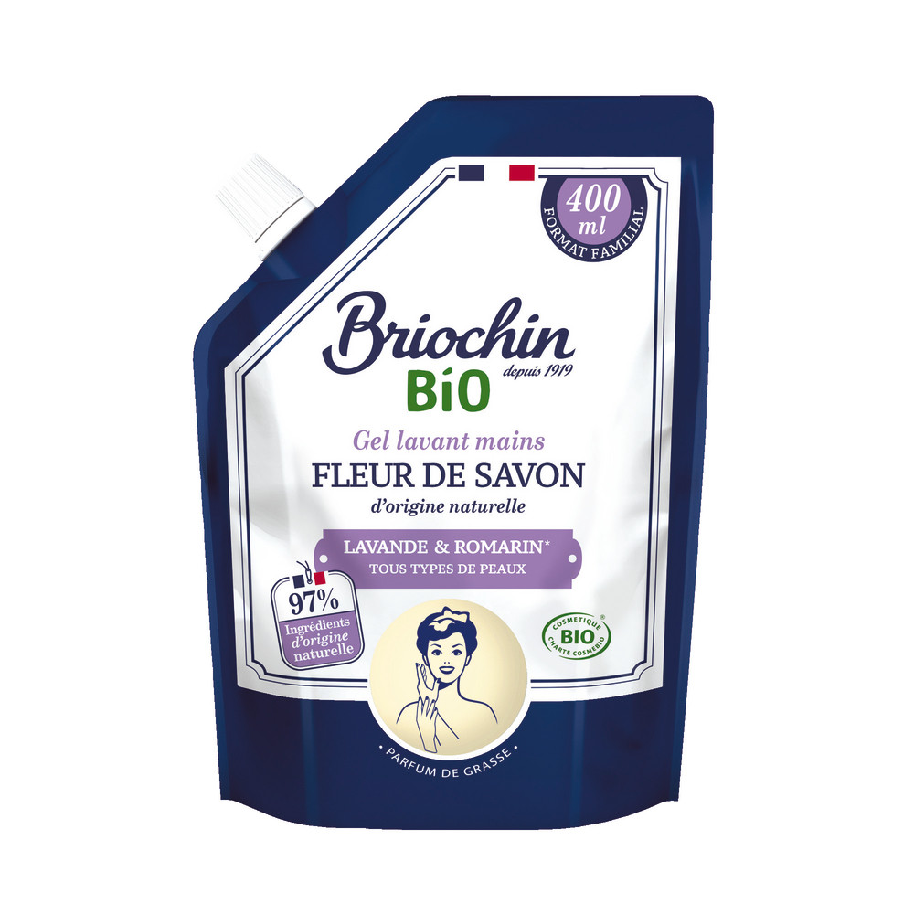 Recharge de savon mains Briochin bio lavande romarin 400 ml