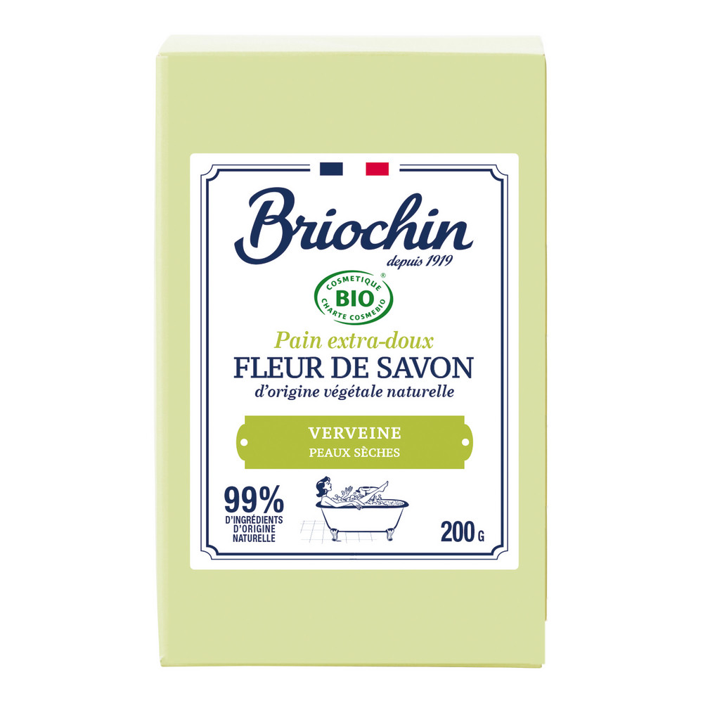 Savon solide Briochin Bio verveine peaux sèches 200 g