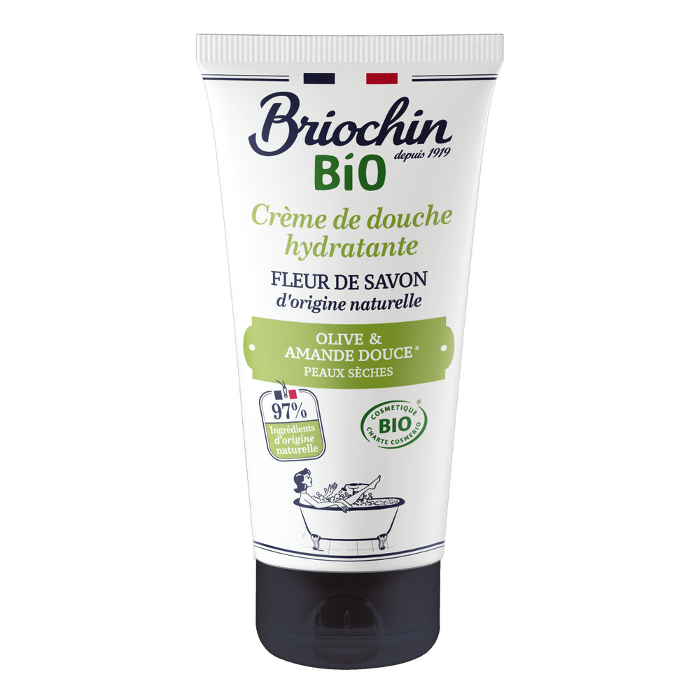 Crème de douche Bio 200 ml Briochin, senteur olive et amande