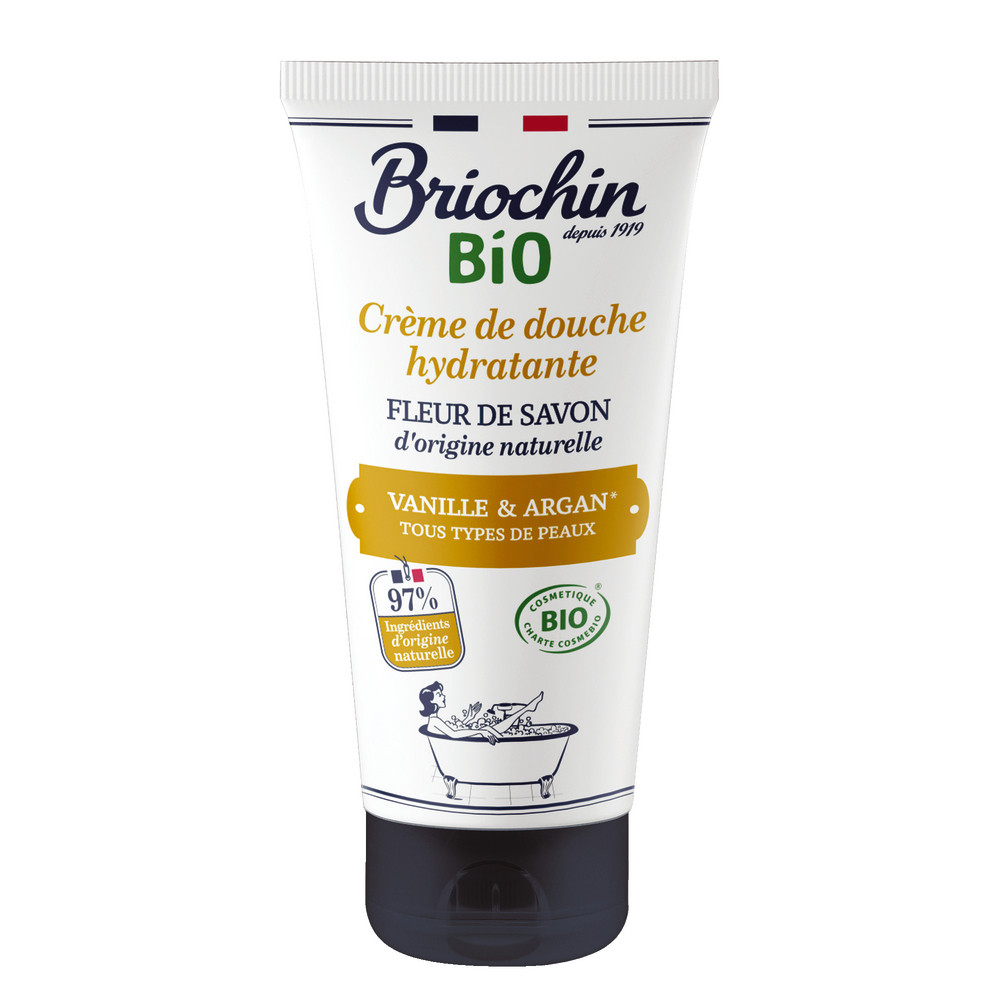 Crème de douche Bio 200 ml Briochin, senteur vanille et argan
