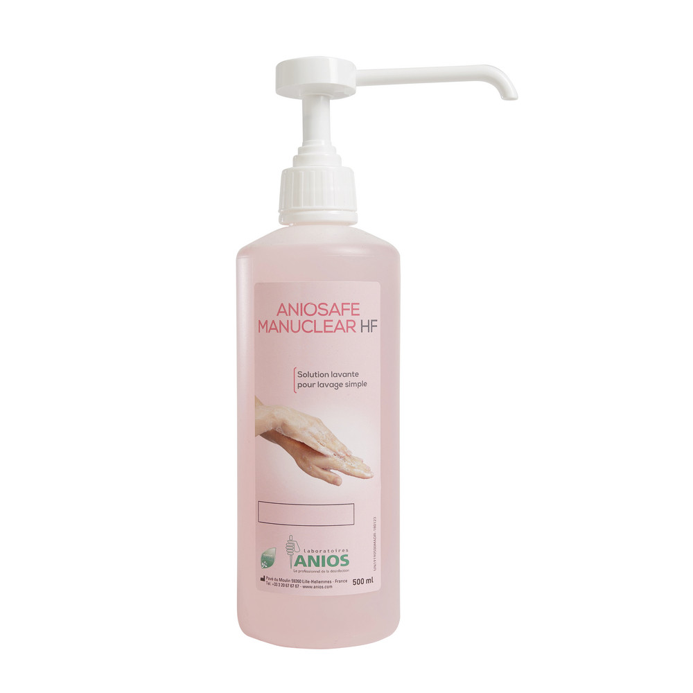 Savon désinfectant Aniosafe Manuclear HF, flacon-pompe 500 ml