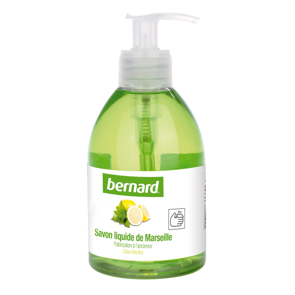 Savons de Marseille Bernard citron menthe 300 ml, lot de 6