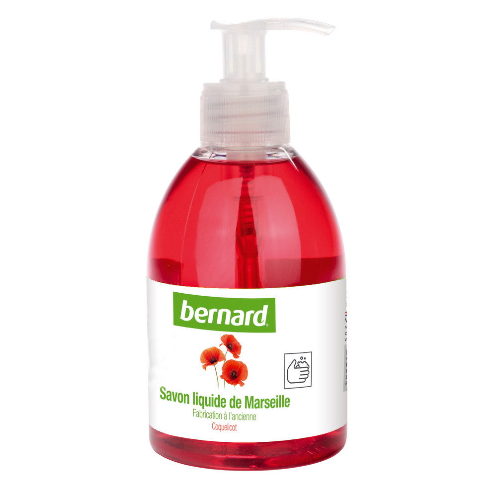 Savons de Marseille Bernard parfum coquelicot 300 ml, lot de 6