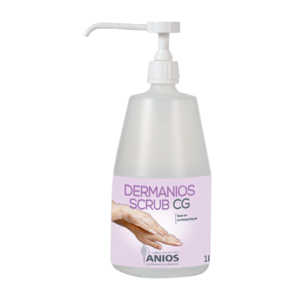 Savon antiseptique Dermanios Scrub CG,flacon-pompe de 1L