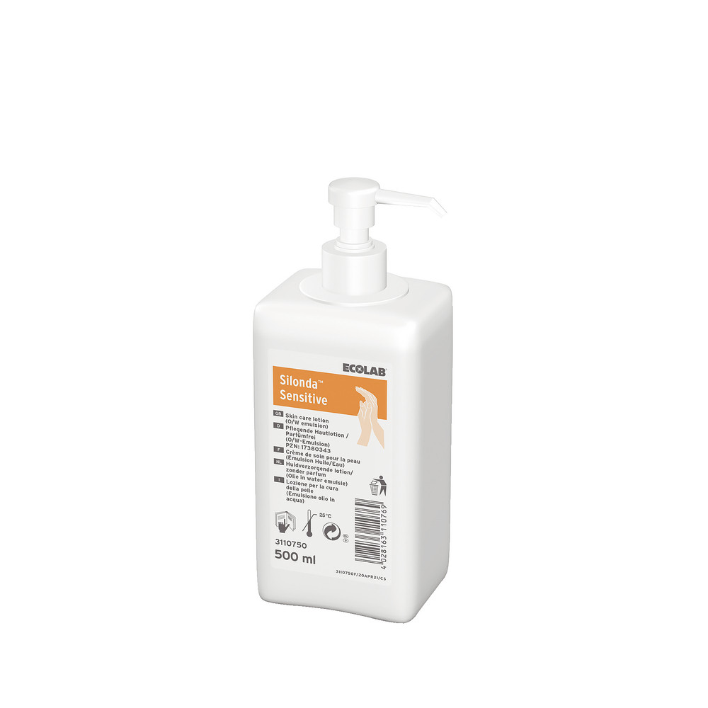 Crème de soin pour mains Ecolab, flacon pompe 500 ml