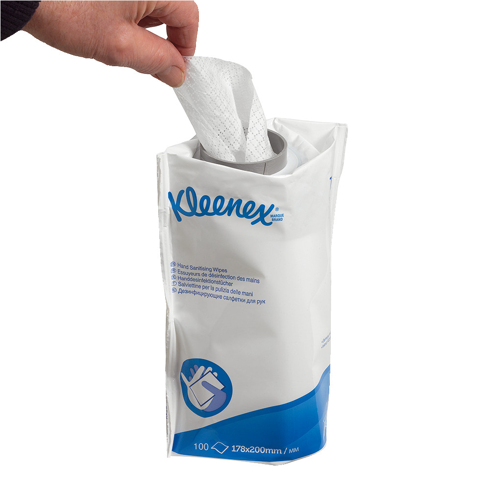 Lingettes désinfectantes mains Kleenex, 6 paquets de recharges, 100 lingettes