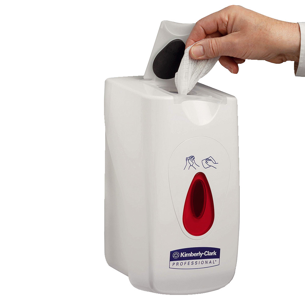 Distributeur de lingettes désinfectantes Kleenex, coloris blanc