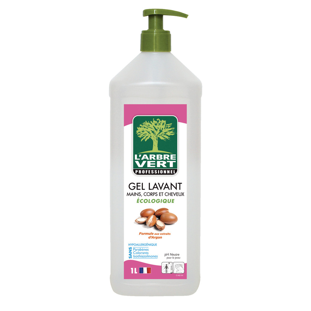 Savon mains corps cheveux L'Arbre Vert parfum argan 1 L