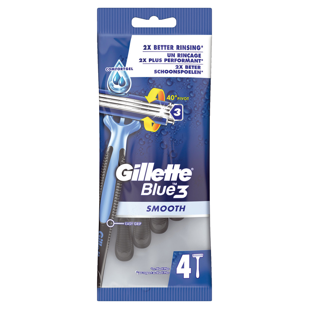 Rasoirs jetables Gillette Blue 3, le blister de 4