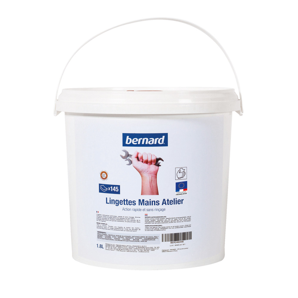 Lingettes atelier mains Bernard, le seau de 145 lingettes