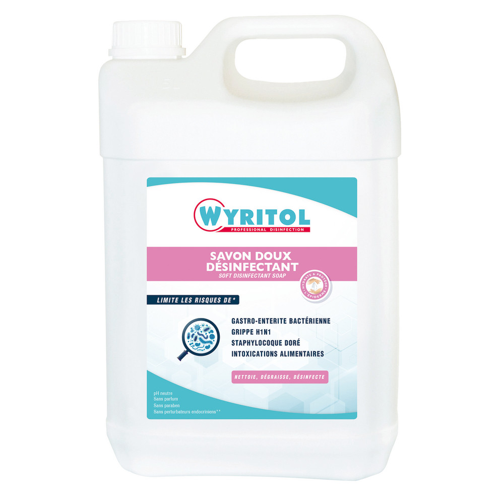 Savon liquide désinfectant Wyritol, bidon de 5 L