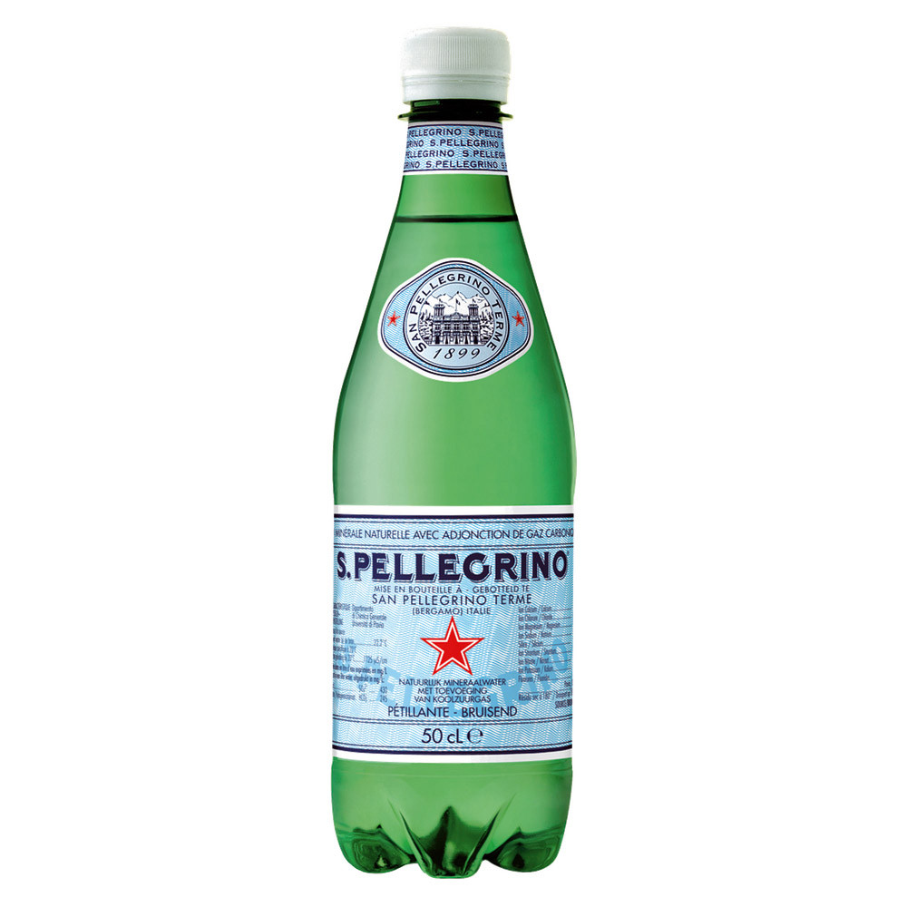 Eau gazeuse San Pellegrino, en bouteille, lot de 24 x 50 cl