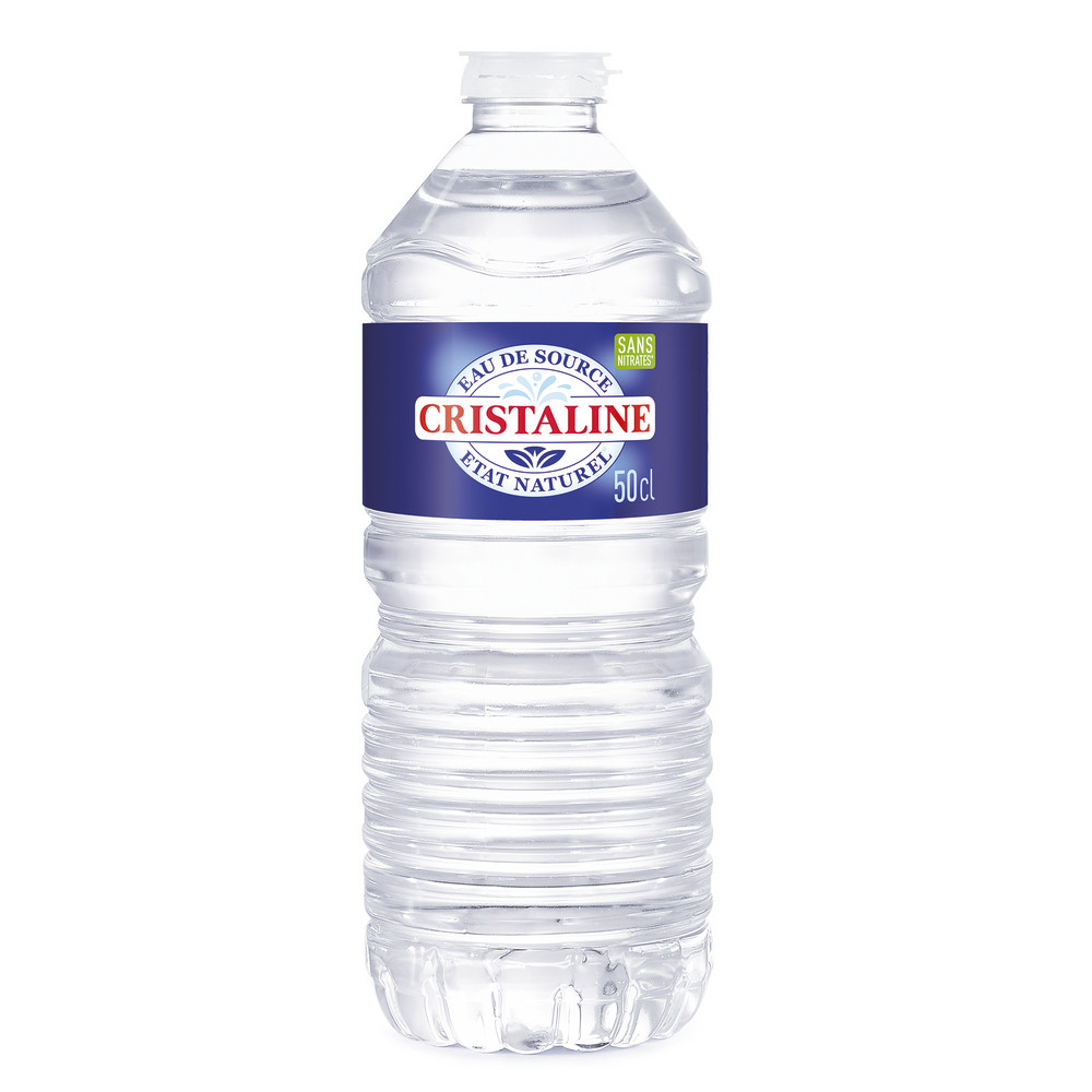 Eau plate Cristaline, en bouteille, lot de 24 x 50 cl