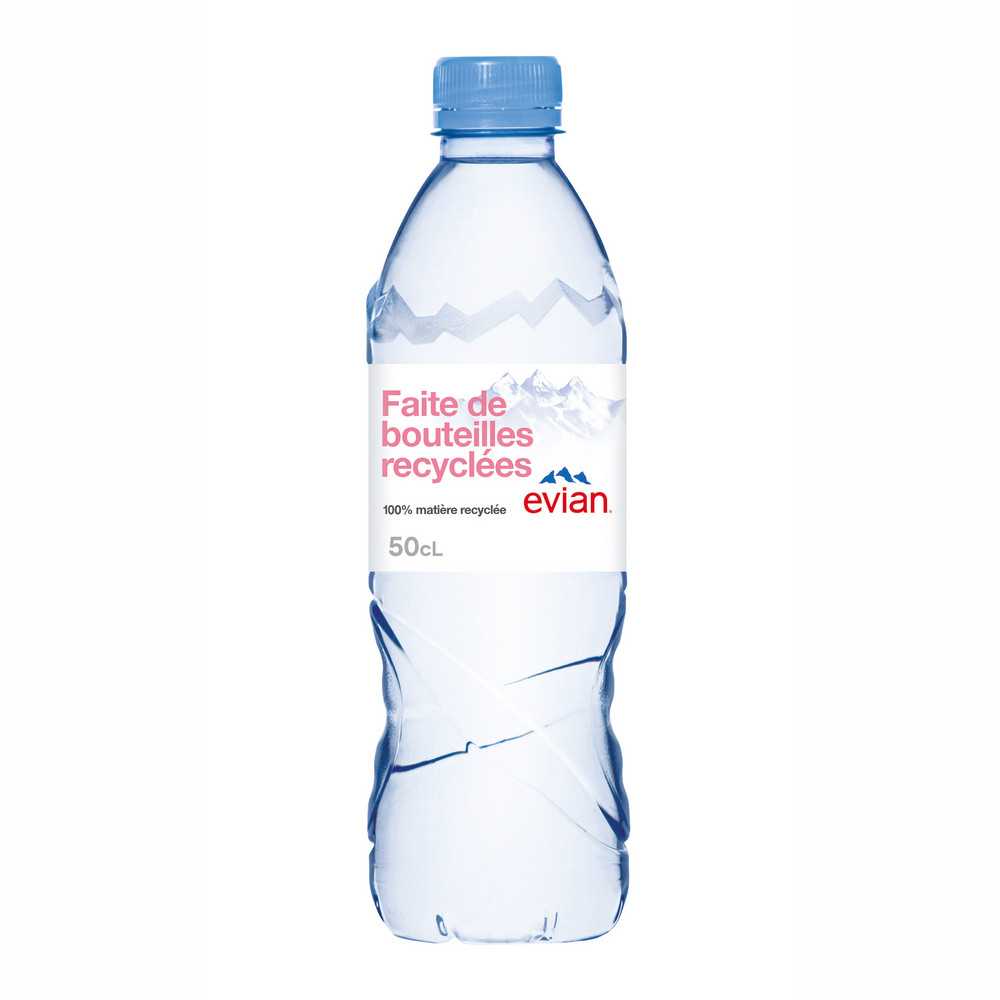 Eau plate Evian, en bouteille, lot de 24 x 50 cl