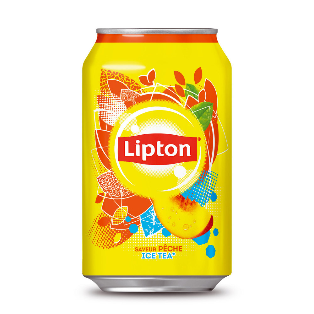 Ice Tea Pêche Lipton, en canette, lot de 24 x 33 cl